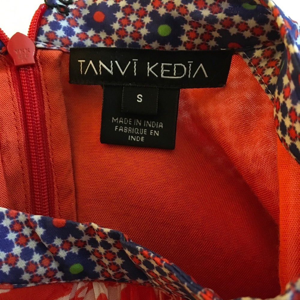 Anthro, Small Tanvi Kedia Red Patchwork Maxi Dress - image 7